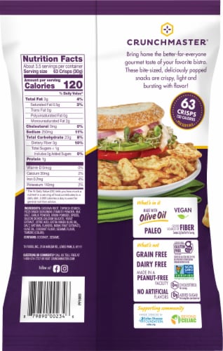 Crunchmaster Margherita Pizza Bistro Crisps Perspective: back