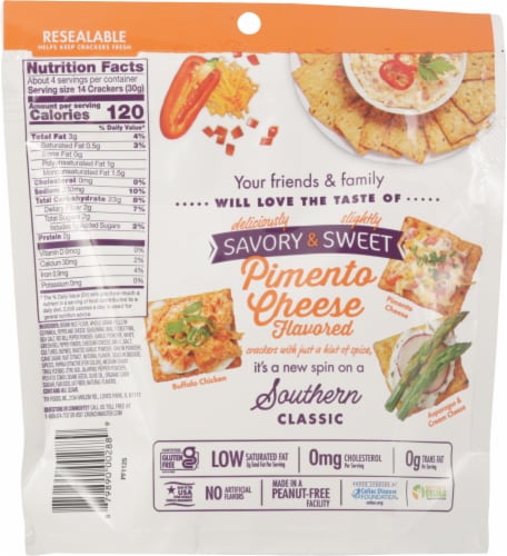Crunchmaster® Pimento Cheese Flavored Baked Multi-Grain Crackers Perspective: back
