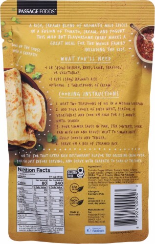 Passage to India Butter Chicken Simmer Sauce Perspective: back