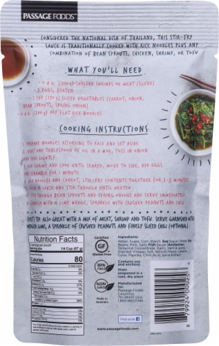 Passage to Asia Pad Thai Stir-Fry Sauce Perspective: back