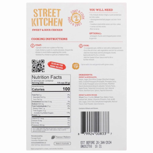 Street Kitchen Sweet & Sour Chicken Asian Meal Kit Perspective: back