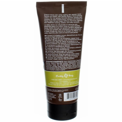 Earthly Body Hemp Seed Hand & Body Lotion Nag Champa Perspective: back