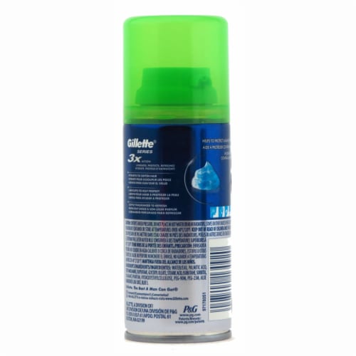 GILLETTE Shaving Gel 3 X Action Sensitive 2.5oz 70g Perspective: back