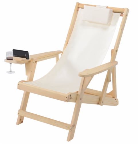 Romantic Collection Canvas Sling Chair with Cup and Wine Holder and Ottoman 2 Fry s Food Stores