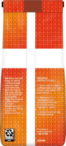 Dunkin' Hazelnut Flavored Ground Coffee Perspective: back
