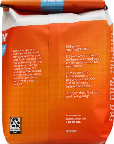 Dunkin' Donuts French Vanilla Ground Coffee Perspective: back