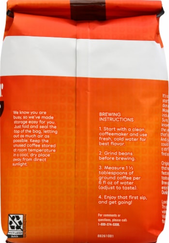 Dunkin'® Original Blend Medium Roast Whole Bean Coffee Perspective: back