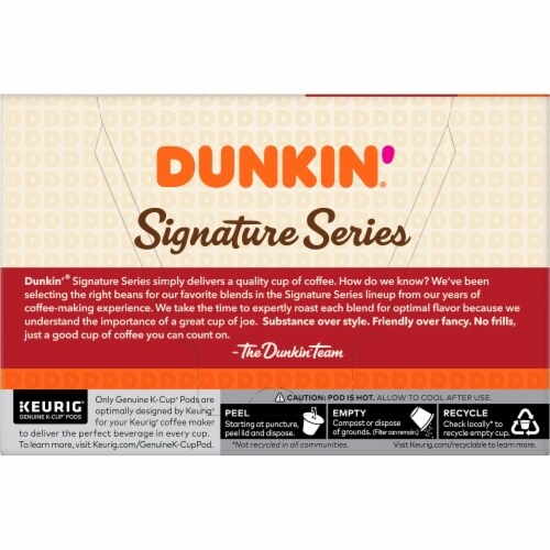 Dunkin'® Signature Series Select Balanced Medium Roast K-Cup Coffee Pods Perspective: back