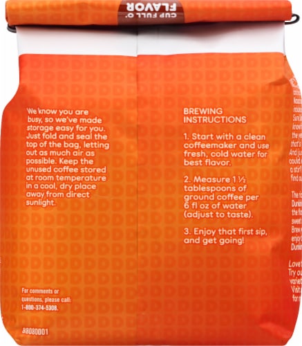 Dunkin' Hazelnut Ground Coffee Perspective: back