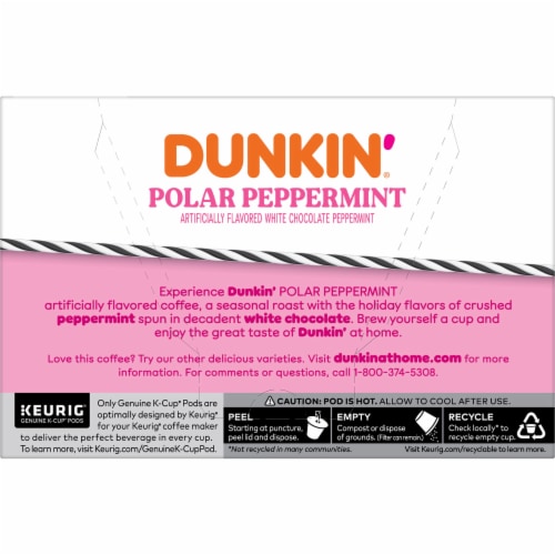 Dunkin'® White Chocolate Peppermint K-Cup® Coffee Pods Perspective: back