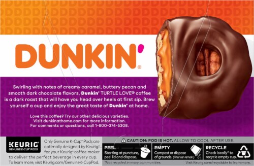 Dunkin'® Turtle Love® Dark Roast K-Cup® Coffee Pods Perspective: back