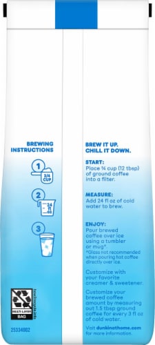 Dunkin’ Cold Ground Coffee Perspective: back