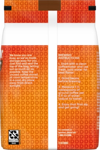 Dunkin' Original Whole Bean Coffee Perspective: back