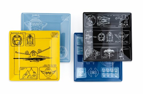 Star Wars Melamine Plate Set - 4 Pieces - Vehicle Schematics Perspective: back