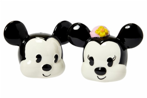 Disney Mickey Mouse & Minnie Mouse Salt & Pepper Shaker Set | Ceramic Shakers Perspective: back