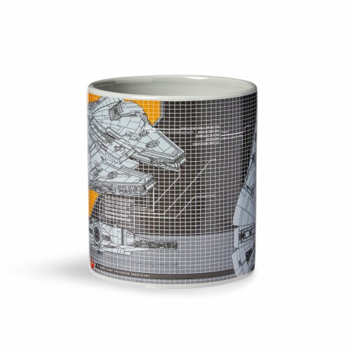 Star Wars Millennium Falcon Grid Schematics - 20oz Ceramic Mug Perspective: back