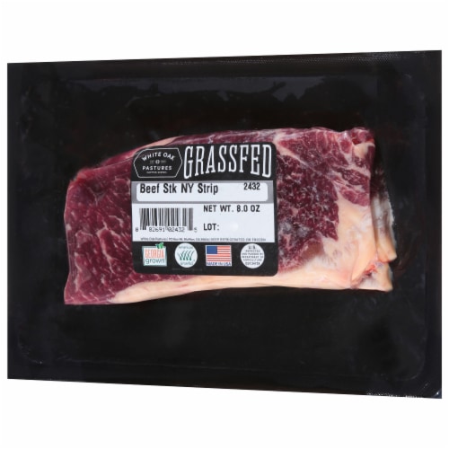 Grass Fed Beef New York Strip Steak Perspective: back