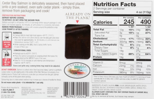 Cedar Bay Applewood w/ Orange & Ginger Cedar Planked Atlantic Salmon Perspective: back
