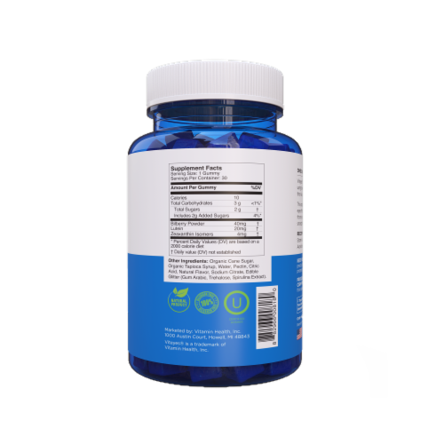 Viteyes® Blue Light Defender Natural Berry Flavored Gummies Perspective: back