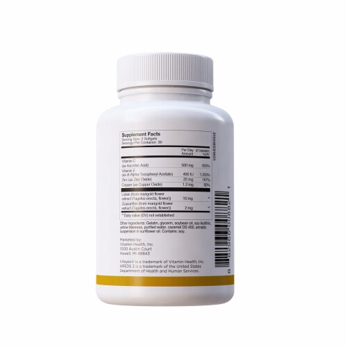 Viteyes Classic Areds 2 Macular Support Dietary Supplement Softgels Perspective: back