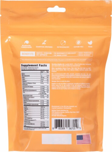 BioSteel Peach Mango Hydration Drink Mix Packets Perspective: back