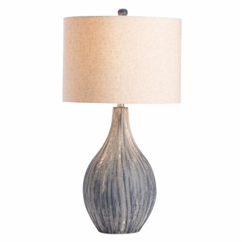 Crestview Collection Dillon Ceramic Table Lamp in Blue Perspective: back