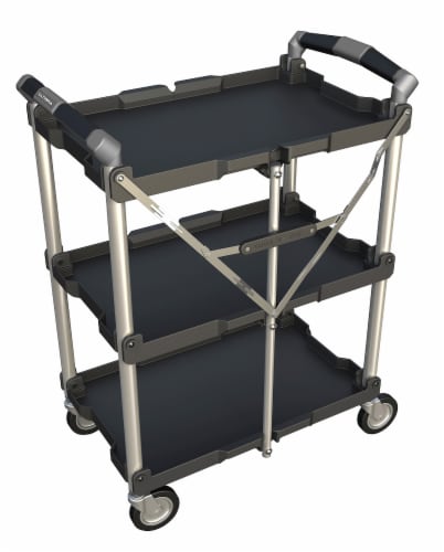 Olympia Tools Pack-n-Roll Black/Silver Collapsible Service Cart Perspective: back