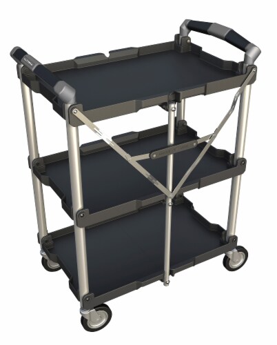 Olympia Tools Pack-n-Roll Black/Silver Collapsible Service Cart Perspective: back