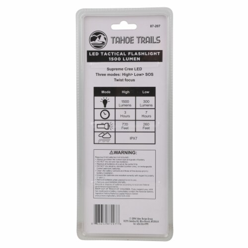 Tahoe Trails LED Tactical Flashlight Perspective: back