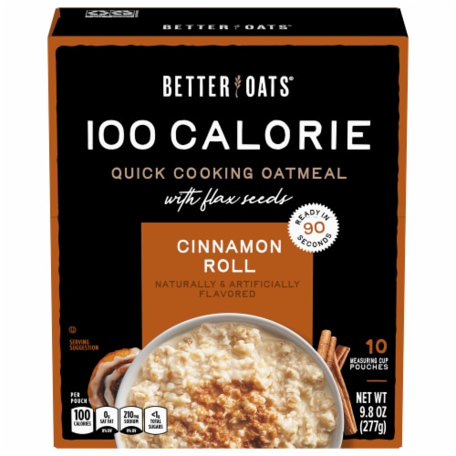 Better Oats 100 Calorie Cinnamon Roll Oatmeal with Flax Seeds Perspective: back