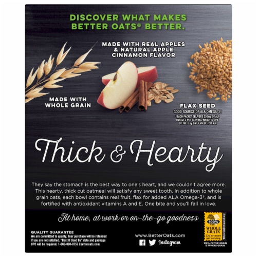 Better Oats® Thick & Hearty Old Fashioned Apples & Cinnamon Oatmeal Perspective: back