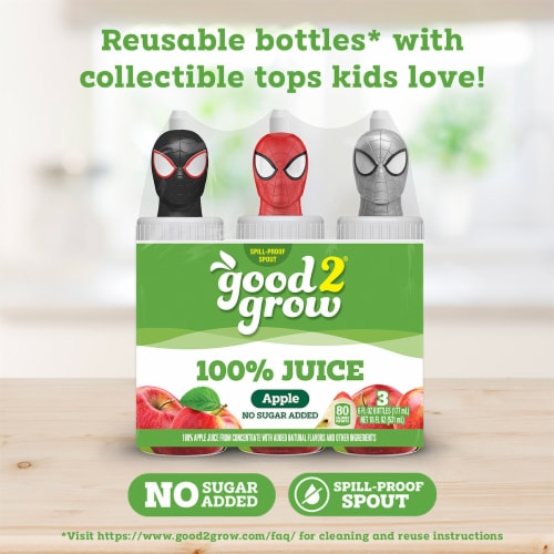 good2grow® 100% Apple Juice Character Top Bottles Perspective: back