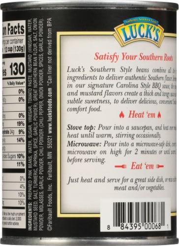 Luck’s Southern Style Carolina BBQ Pink Beans Perspective: back
