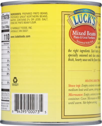 Luck's Pinto & Great Northern Mixed Beans Perspective: back