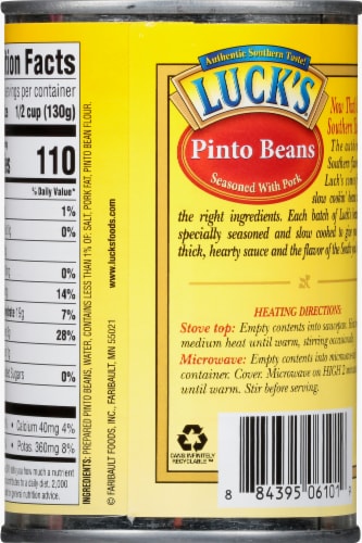 Luck's Pinto Beans Seasoned with Pork Perspective: back
