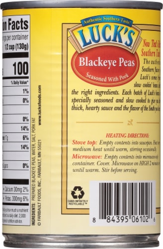 Luck's® Blackeye Peas Perspective: back