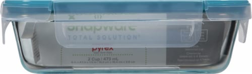 Snapware® Total Solution® Pyrex® Glass Rectangle Container with Lid - Blue / Clear Perspective: back