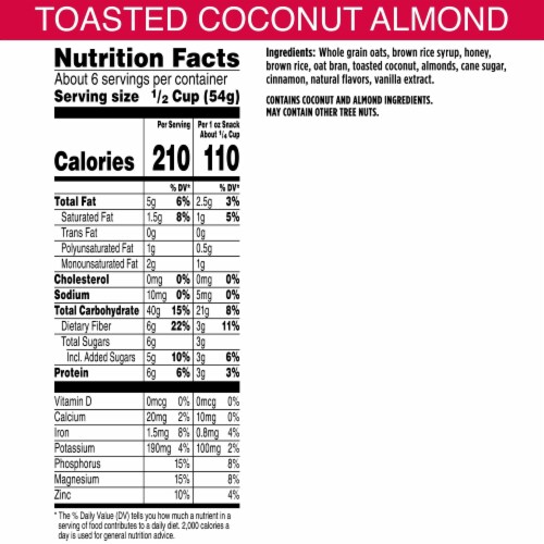 Bear Naked Fit Toasted Coconut Almond Granola Cereal Perspective: back