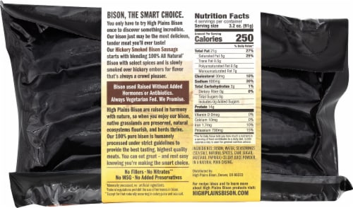 High Plains Bison® Hickory Smoked Sausage Perspective: back