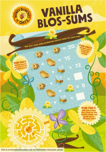 Post® Honey Bunches of Oats with Vanilla Granola Bunches Cereal Perspective: back