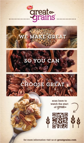 Post® Great Grains® Raisins Dates & Pecans Cereal Perspective: back