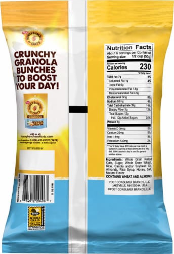 Honey Bunches of Oats® French Vanilla and Almond Granola Perspective: back