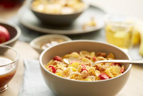 Post Honey Bunches of Oats with Strawberries Breakfast Cereal Perspective: back