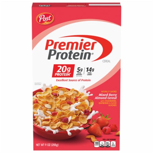 Post® Premier Protein Mixed Berry Almond Protein Cereal Perspective: back