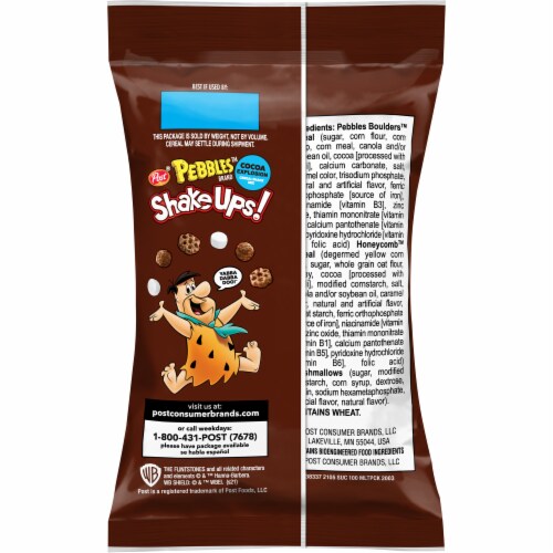 Post® Pebbles Shakeups Cocoa Explosion Bag Cereal Perspective: back