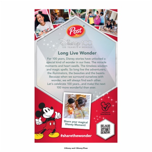 Post® Disney Fruity Mickey Cereal Perspective: back