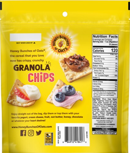 Post® Honey Bunches of Oats® Blueberry Granola Chips Perspective: back
