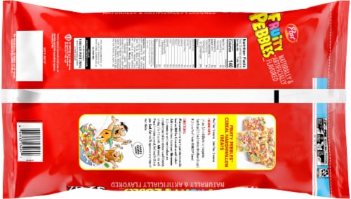 Post® Fruity Pebbles™ Cereal Bag Perspective: back