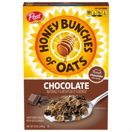 Post Honey Bunches of Oat Chocolate Breakfast Cereal Perspective: back