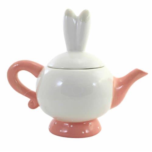 Tabletop Dottie Tea Pot Dolomite Easter Rabbit Bunny A5070 Perspective: back